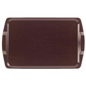 Plateau de service carr&eacute; avec poign&eacute;es stratifi&eacute; 640 mm   cambro weng&eacute;