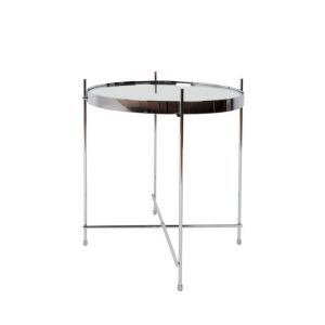 Table d'appoint en m&eacute;tal argent&eacute; D43cm