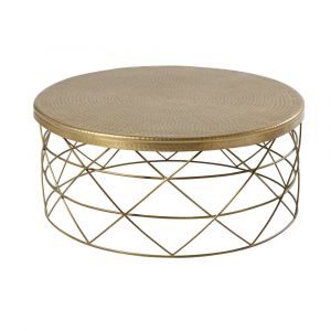 Table basse en aluminium et m&eacute;tal dor&eacute; D81