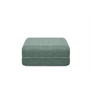Pouf convertible et modulable 1 place en tissu lisse vert