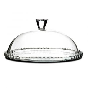 Présentoir à Gâteau / Tarte Rond en Verre Transparent avec Cloche en V