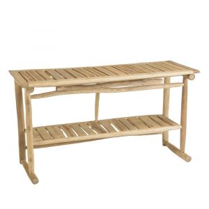 Console double plateau en branches de teck naturel