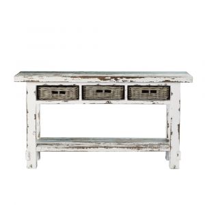 Console en pin recycl&eacute; massif