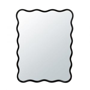 Miroir rectangulaire ondulé en métal noir 60x80