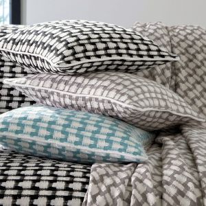 Jet&eacute; de canap&eacute; en coton bleu aqua 270x250cm