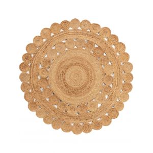 Tapis de jute marron clair D 120 rond