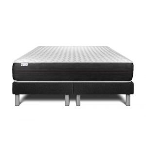 Ensemble 2x90x200 Matelas Ressorts ensach&eacute;s Sommier Noir