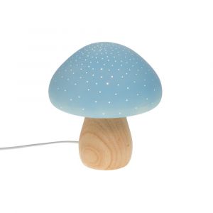 Lampe Champignon e bleu en porcelaine