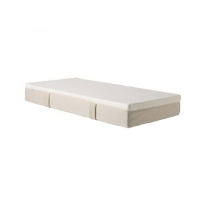 Matelas en mousse HR 25 cm roul&eacute; beige 90 x 190 cm