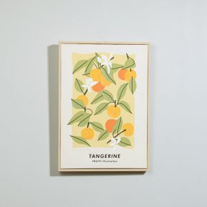 Toile imprim&eacute;e et peinte oranges 37x52