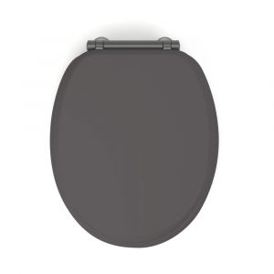 Abattant wc frein de chute design bois gris anthracite 48 x 38
