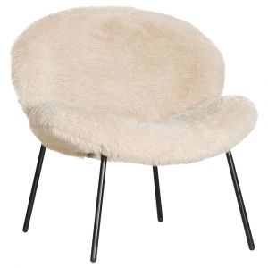 Fauteuil en fausse fourrure beige