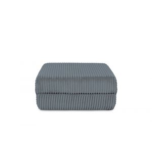 Pouf convertible et modulable 1 place en velours côtelé XL gris