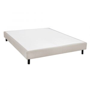 Sommier  tapissier d&eacute;montable 140x190cm 2x20 lattes gris lin