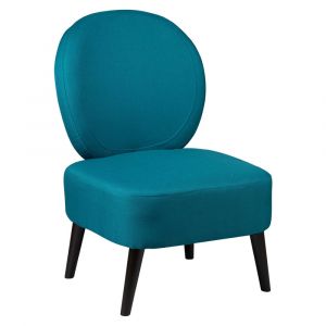 Fauteuil  crapaud tissu coloris bleu canard