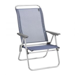 Fauteuil pliant ultra-l&eacute;ger en aluminium bleu L69xl63xH101