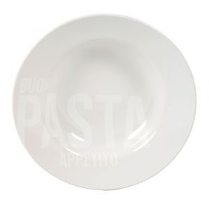 Assiette &agrave; p&acirc;tes en c&eacute;ramique blanche