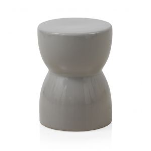 Tabouret en c&eacute;ramique, gris