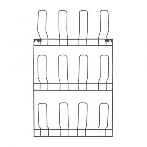 Range-chaussures mural pour 6 paires en métal gris 44 x 6 x 75 cm