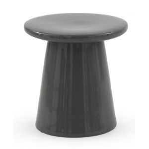 Tabouret / table d'appoint en c&eacute;ramique grise