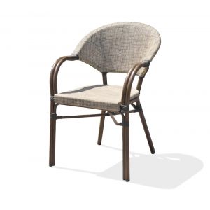 Fauteuil de jardin empilable en aluminium et textil&egrave;ne