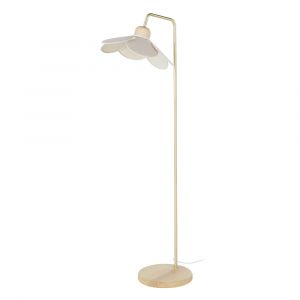 Lampadaire pétales de fleur doré et beige H143