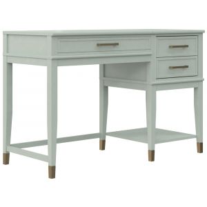 Bureau avec plateau élévateur en mélaminé vert