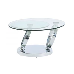 Table basse modulable verre trempé transparent, argenté