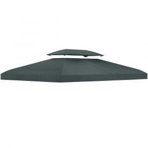 Toile de rechange pavillon tonnelle 3x4m polyester gris