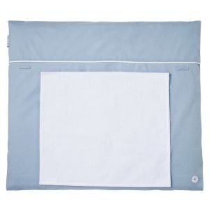 Matelas &agrave; langer lavable coton bleu 70x80 cm