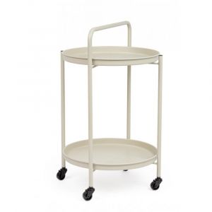 Chariot pliant en acier beige, avec plateau