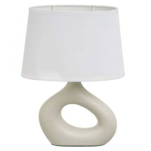 Lampe &agrave; poser c&eacute;ramique beige 23x13x30cm