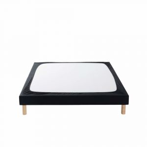 Cache sommier coton jersey noir 120x190