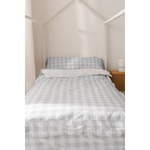 Couchage pr&ecirc;t &agrave; dormir 100% coton gris 90x200 cm sans rembourrage