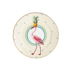 Assiette en porcelaine flamant rose D16cm