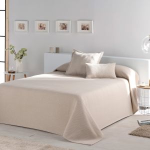 Couvre lit en coton beige 250x270