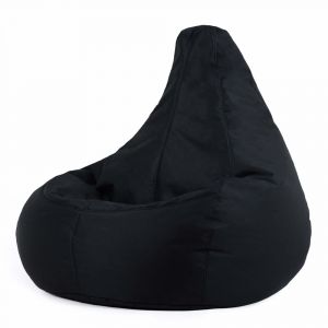 Pouf inclinable &agrave; dossier haut int&eacute;rieur et ext&eacute;rieur noir