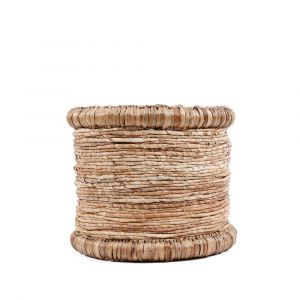 Panier Jacinthe d&rsquo;eau et Feuille de bananier Marron 38x38x34cm