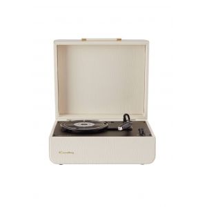 Platine vinyle portable avec Bluetooth croco creme