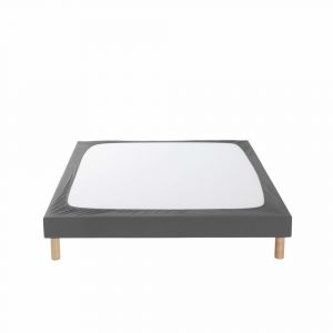 Cache sommier coton jersey anthracite 120x190