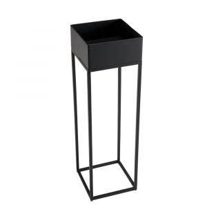 Sellette carr&eacute;e / porte plantes MM noire pi&egrave;tement m&eacute;tal