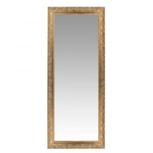 Miroir rectangulaire &agrave; moulures dor&eacute;es 59x145