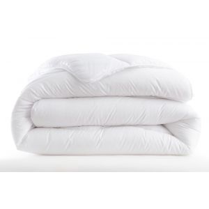 Couette chaude 240 x 260 cm polyester microfibre blanc 400g/m²