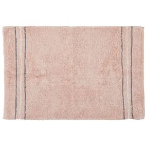 Tapis de bain d&eacute;co coton rose poudr&eacute; 50x80cm