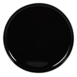 Assiette plate en c&eacute;ramique noire et blanche