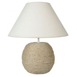 Lampe &agrave; poser sisal H50cm sisal;Abat-jour: &eacute;cru