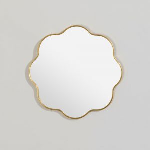 Miroir vague en aluminium dor&eacute; D15