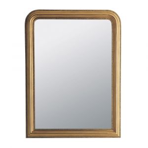 Miroir rectangulaire &agrave; moulures dor&eacute;es, 90x120