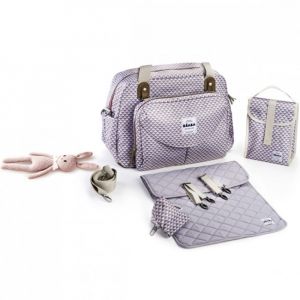 Sac &agrave; langer Gen&egrave;ve II Play Print gris et corail