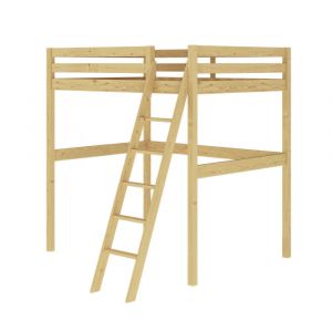 Lit mezzanine 2 places bois massif 140x190 cm